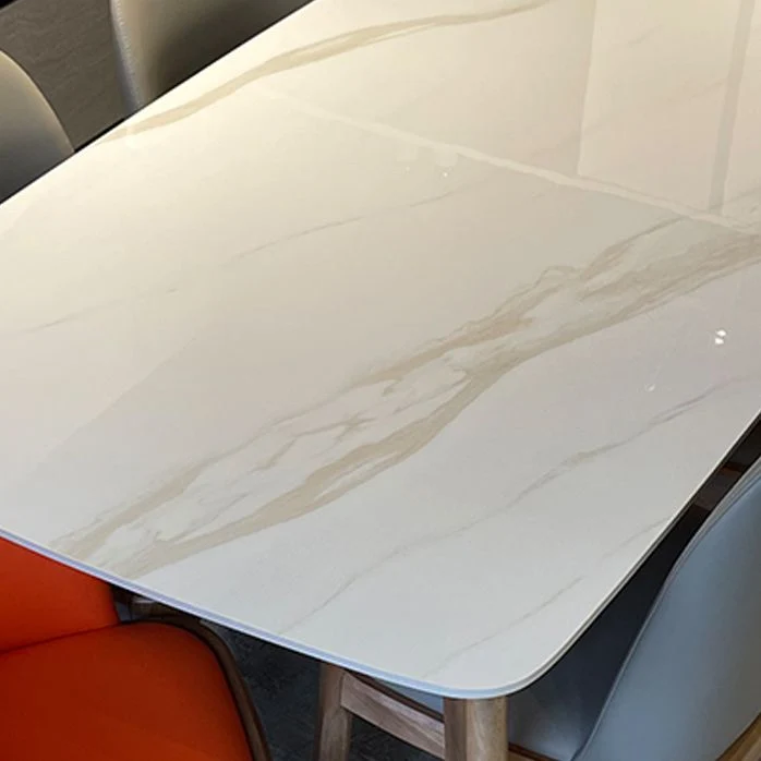Tavolo da pranzo moderno rettangolare pietra Mobili da 4 piedi per uso appartamento Clearhalo
