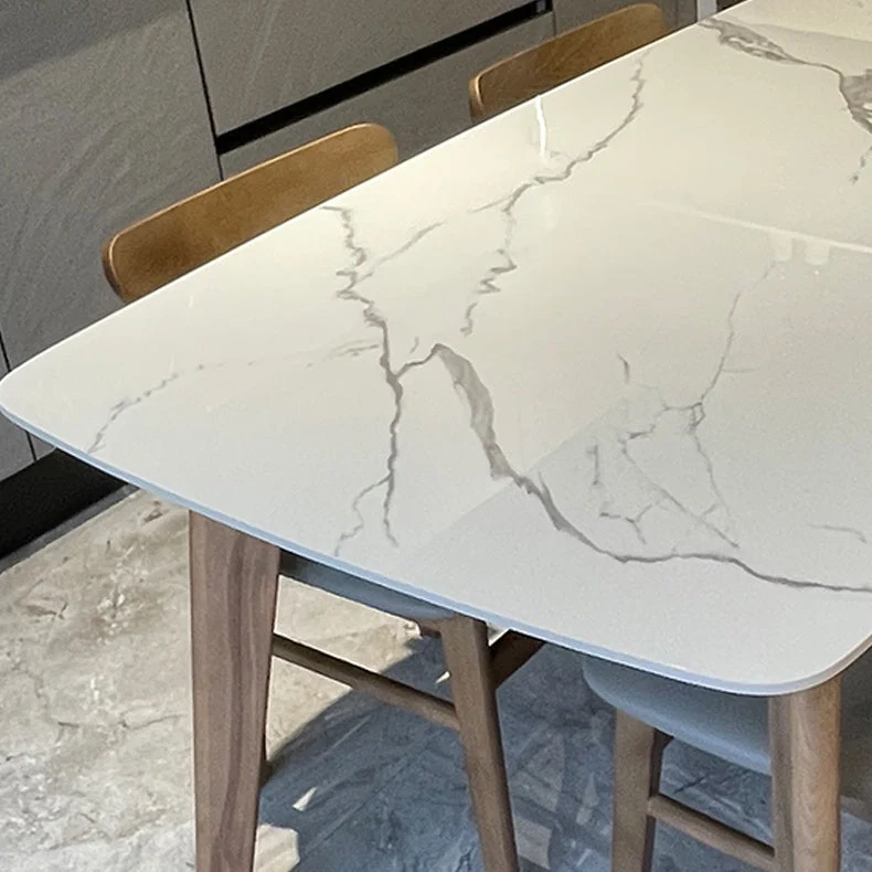 Tavolo da pranzo moderno rettangolare pietra Mobili da 4 piedi per uso appartamento Clearhalo