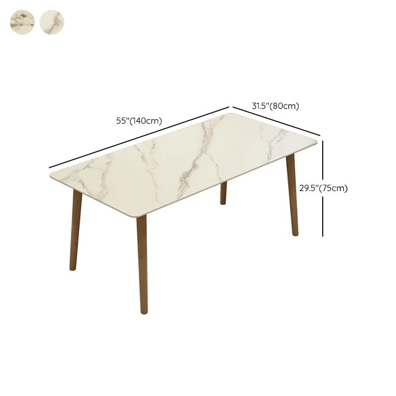 Tavolo da pranzo moderno rettangolare pietra 1/5 pezzi Set da pranzo per sala da pranzo Clearhalo