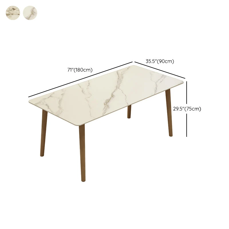 Tavolo da pranzo moderno rettangolare pietra 1/5 pezzi Set da pranzo per sala da pranzo Clearhalo