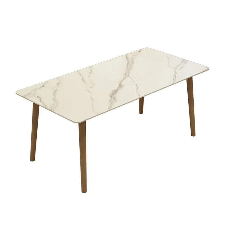 Tavolo da pranzo moderno rettangolare pietra 1/5 pezzi Set da pranzo per sala da pranzo Clearhalo