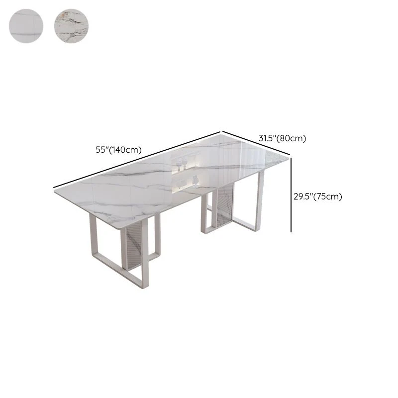 Tavolo da pranzo moderno rettangolare pietra Set da pranzo da 1/5 pezzi per bar Clearhalo