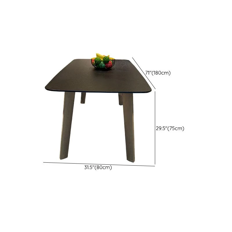 Tavolo da pranzo moderno rettangolare pietra Tavolo legno massello per sala da pranzo Clearhalo