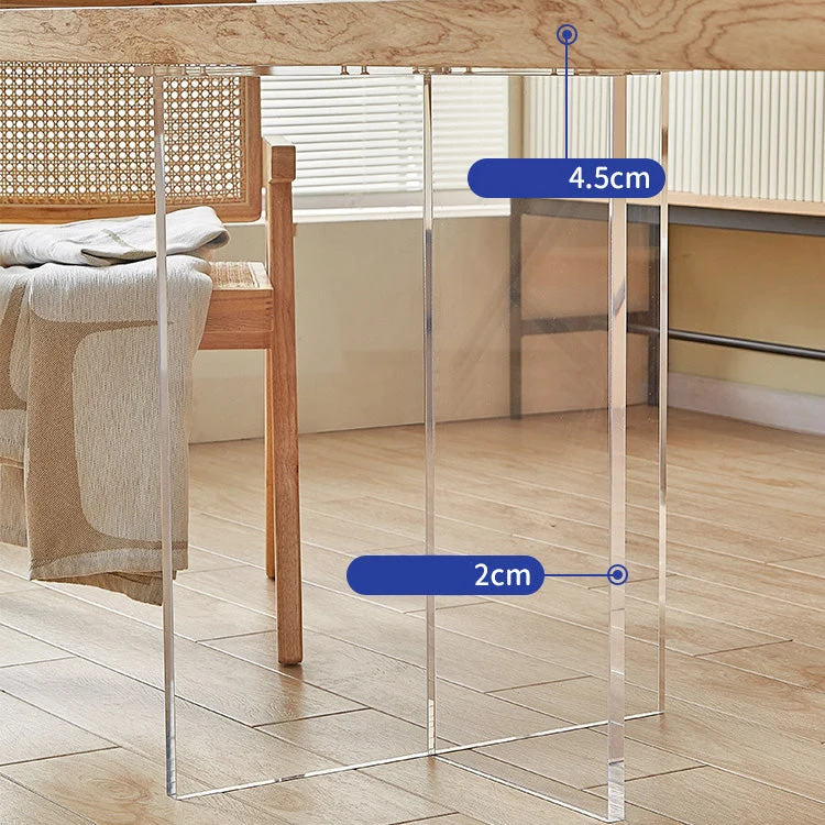 Tavolo da pranzo moderno rettangolare Tavolo legno con gambe acrilico per cucina Clearhalo