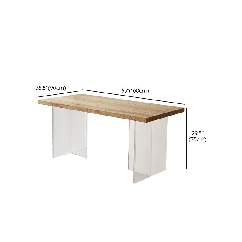 Tavolo da pranzo moderno rettangolare Tavolo legno con gambe acrilico per cucina Clearhalo