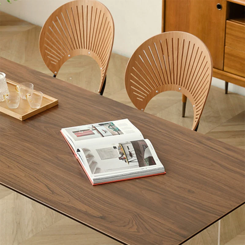 Tavolo da pranzo moderno rettangolare Tavolo legno con gambe plastica per la casa Clearhalo