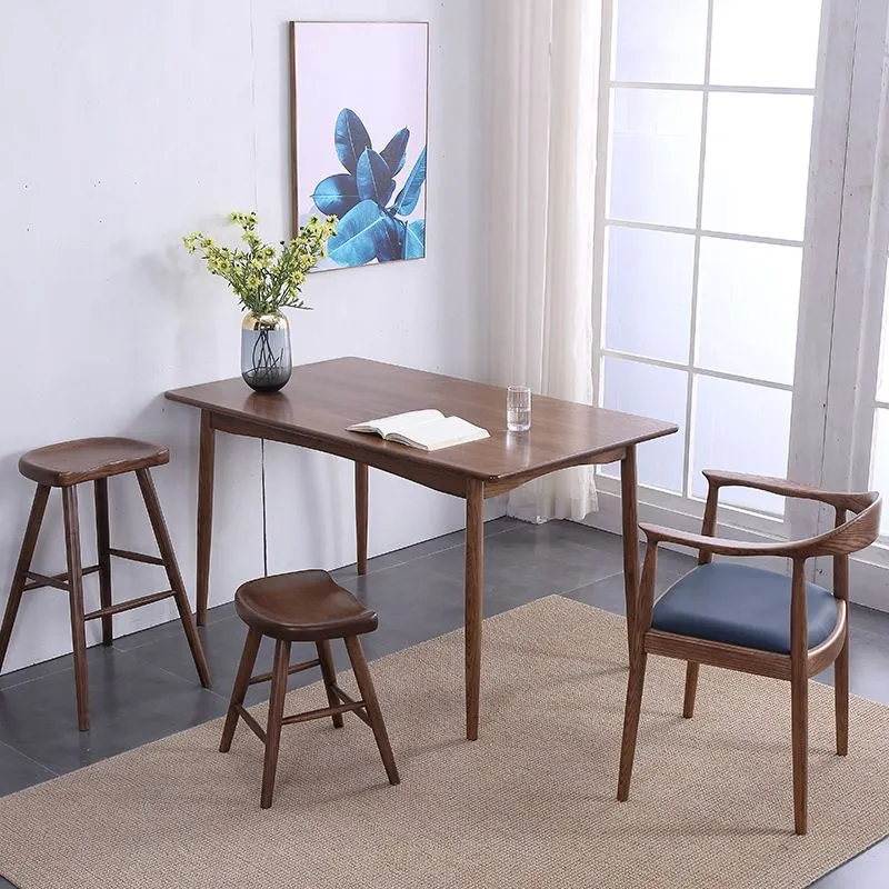 Tavolo da pranzo moderno rettangolare Tavolo legno con gambe legno per la casa Clearhalo