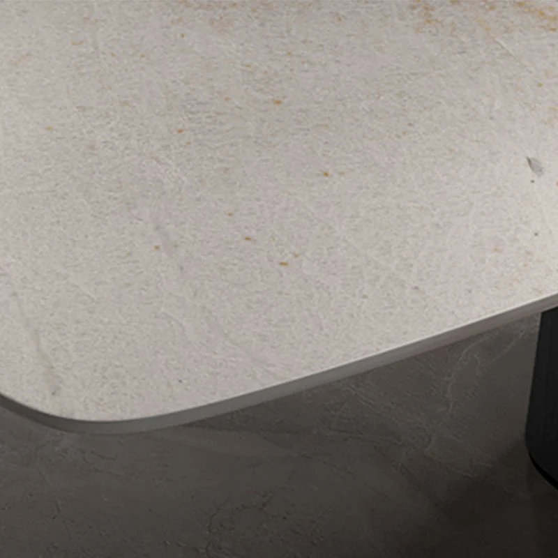 Tavolo da pranzo moderno rettangolare Tavolo pietra sinterizzata con gamba metallo per la casa Clearhalo