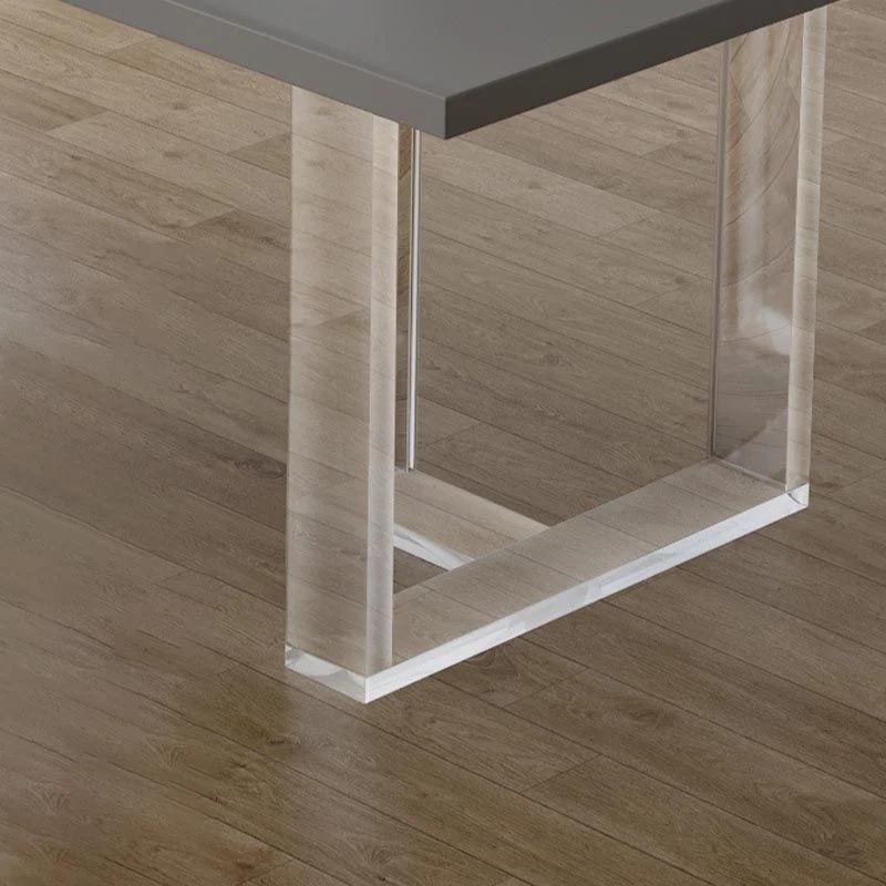 Tavolo da pranzo moderno rettangolare Tavolo da pranzo fisso con base slitta legno massello Clearhalo