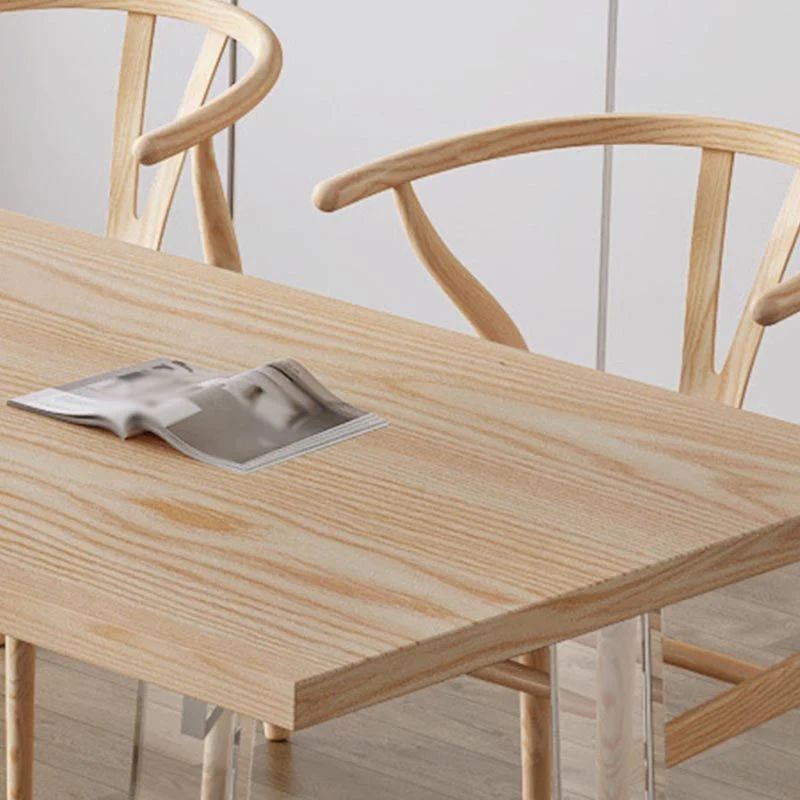 Tavolo da pranzo moderno rettangolare Tavolo da pranzo fisso con base slitta legno massello Clearhalo