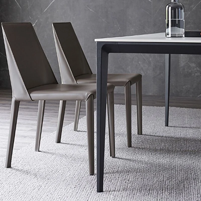 Tavolo da pranzo moderno rettangolare Tavolo da pranzo pietra con 4 gambe Clearhalo