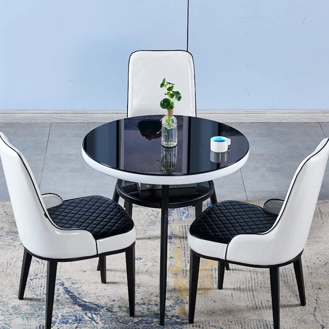 Tavolo da pranzo moderno riponibile da tavolo rotondo vetro per sala da pranzo Clearhalo
