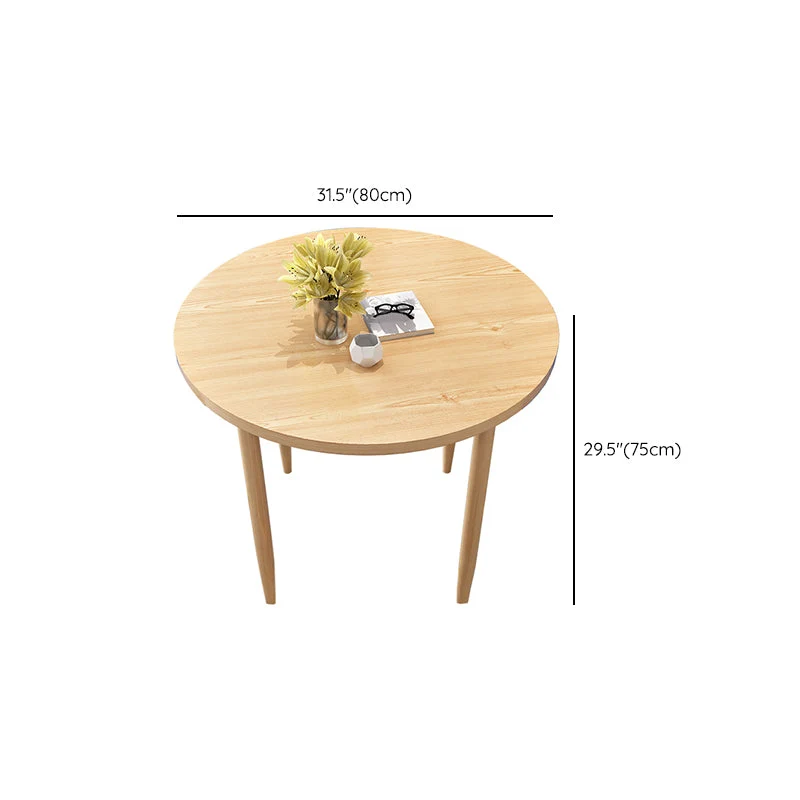 Tavolo da pranzo moderno rotondo con piano legno di quercia naturale per 2 persone Clearhalo