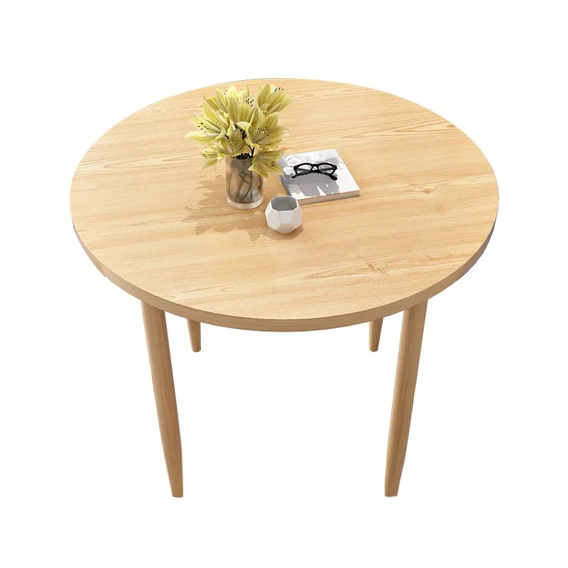Tavolo da pranzo moderno rotondo con piano legno di quercia naturale per 2 persone Clearhalo