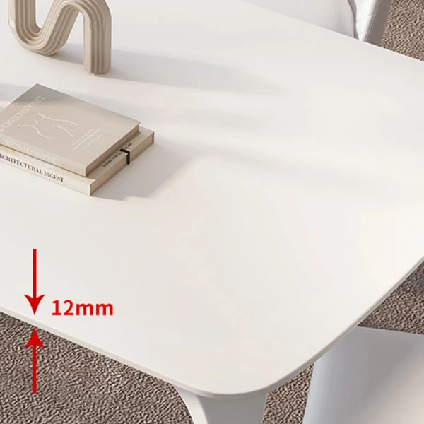 Tavolo da pranzo moderno rotondo pietra bianca con 4 piedi acciaio Clearhalo