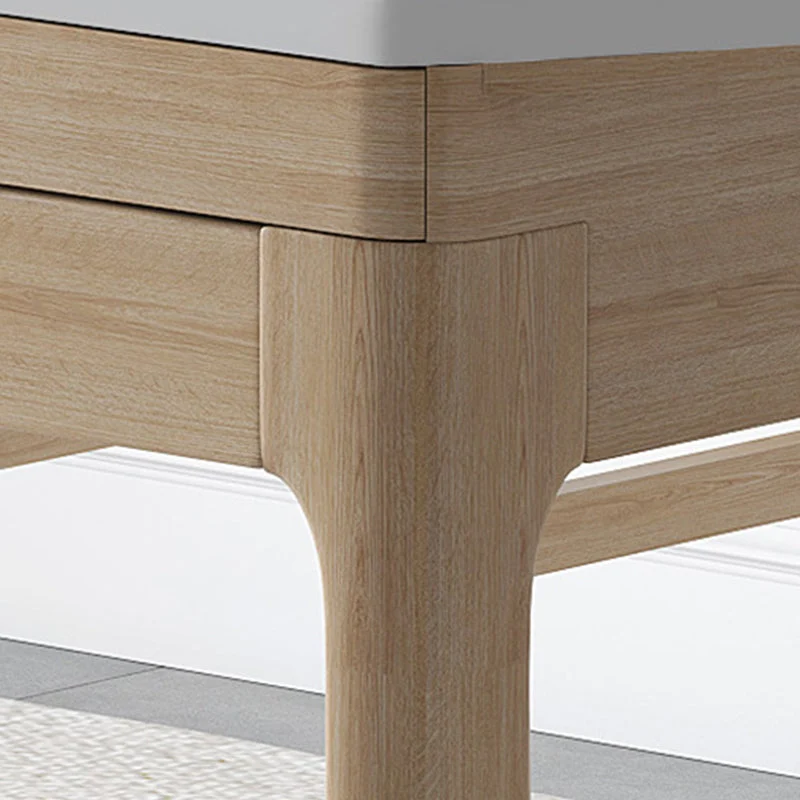 Tavolo da pranzo moderno rotondo pietra con gambe legno per la casa Clearhalo
