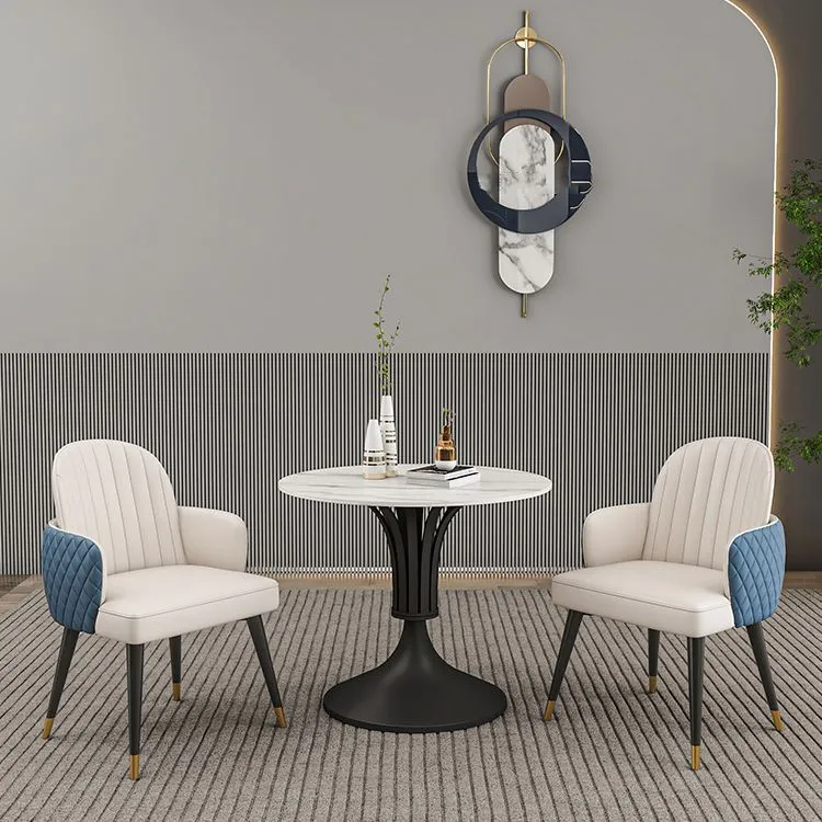Tavolo da pranzo moderno rotondo pietra sinterizzata per sala da pranzo Clearhalo