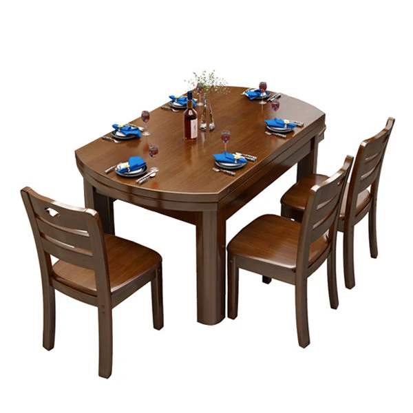 Tavolo da pranzo moderno rotondo Tavolo da pranzo con ribalte legno massello per sala da pranzo Clearhalo