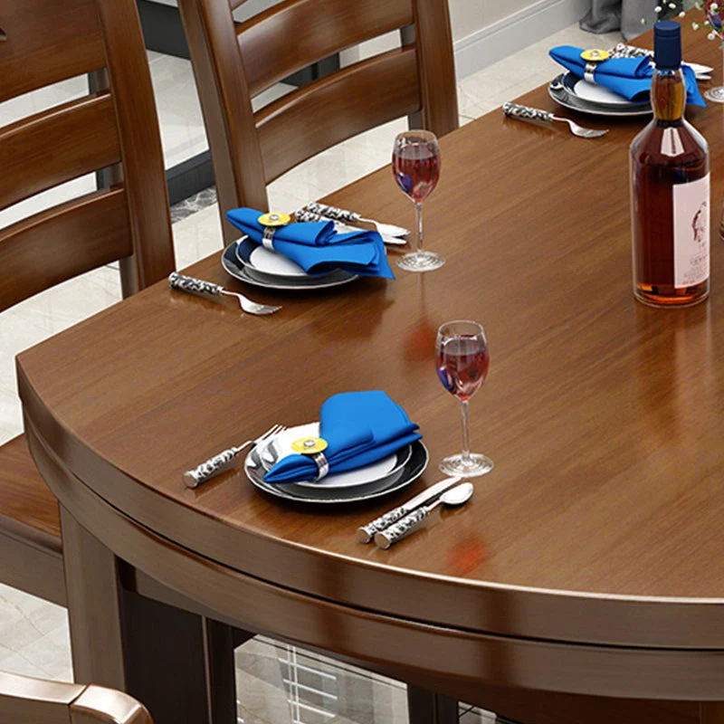 Tavolo da pranzo moderno rotondo Tavolo da pranzo con ribalte legno massello per sala da pranzo Clearhalo