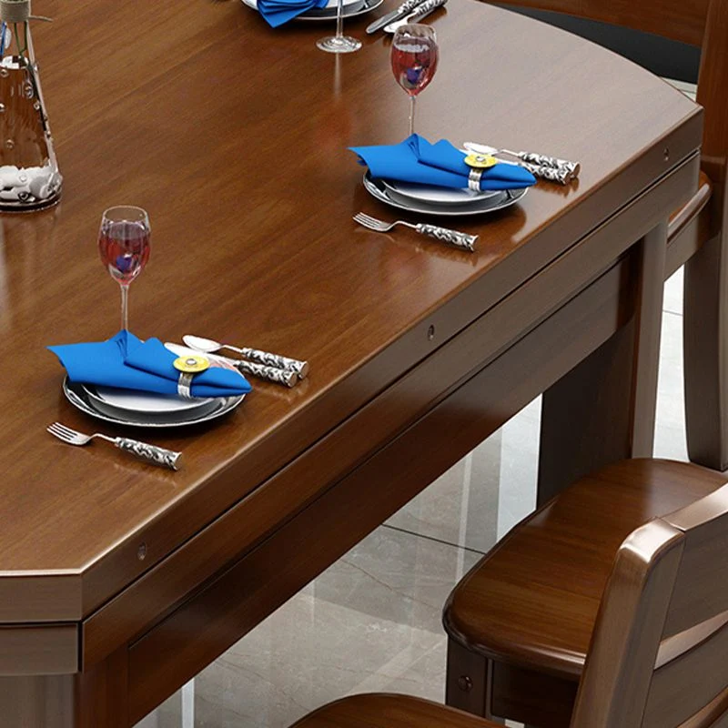 Tavolo da pranzo moderno rotondo Tavolo da pranzo con ribalte legno massello per sala da pranzo Clearhalo