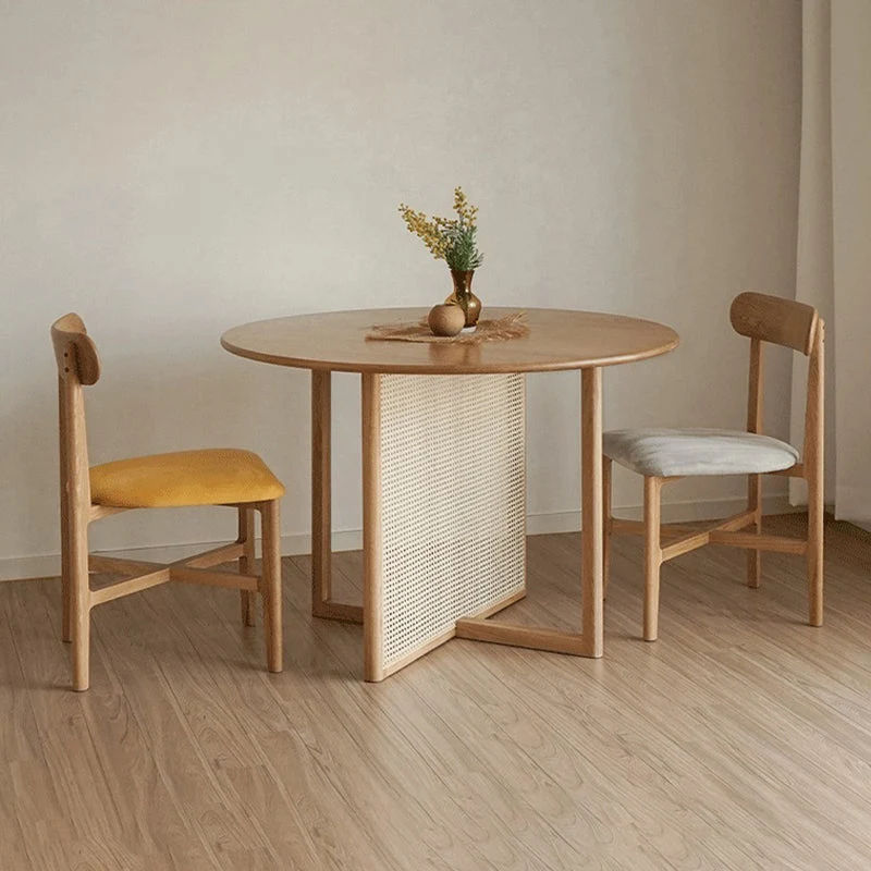 Tavolo da pranzo moderno rotondo Tavolo da pranzo legno massello per cucina Clearhalo