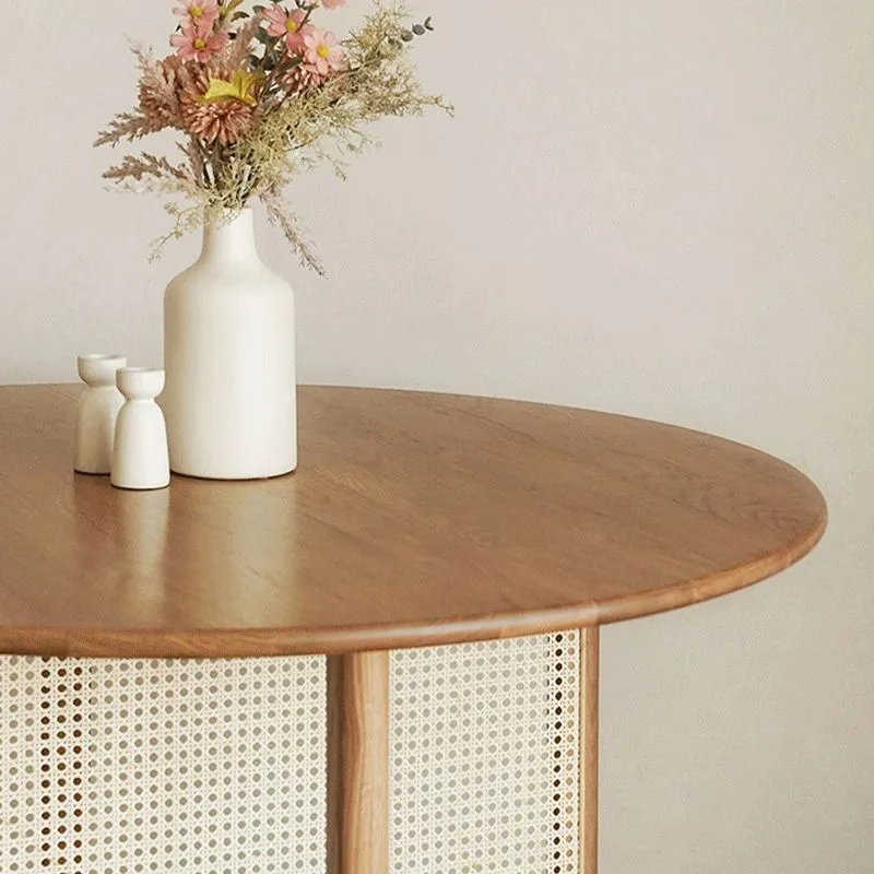 Tavolo da pranzo moderno rotondo Tavolo da pranzo legno massello per cucina Clearhalo