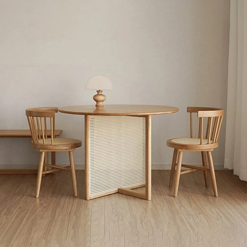 Tavolo da pranzo moderno rotondo Tavolo da pranzo legno massello per cucina Clearhalo