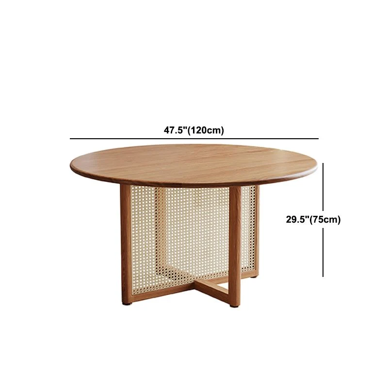 Tavolo da pranzo moderno da sala da pranzo legno massello di pino, collezione con base naturale Clearhalo