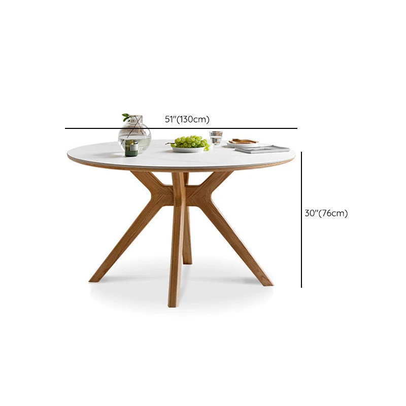 Tavolo da pranzo moderno salvaspazio con base legno e piano pietra bianca per 6 persone Clearhalo
