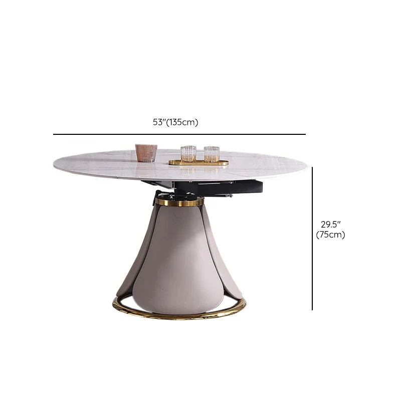 Tavolo da pranzo moderno scalabile bianco Tavolo pietra per sala da pranzo Clearhalo