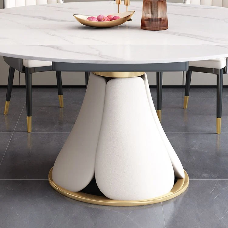 Tavolo da pranzo moderno scalabile bianco Tavolo pietra per sala da pranzo Clearhalo