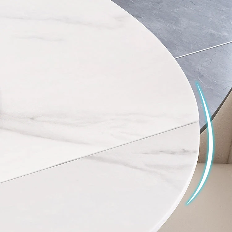 Tavolo da pranzo moderno scalabile bianco Tavolo pietra per sala da pranzo Clearhalo