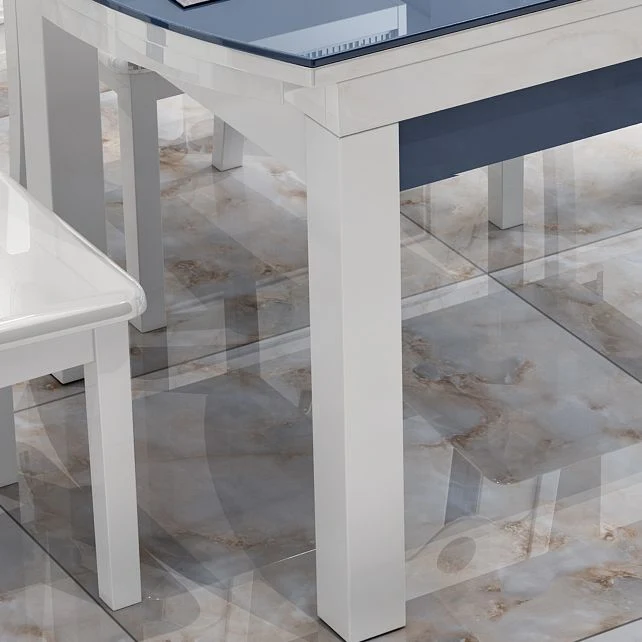 Tavolo da pranzo moderno scalabile vetro con gambe metallo per sala da pranzo Clearhalo