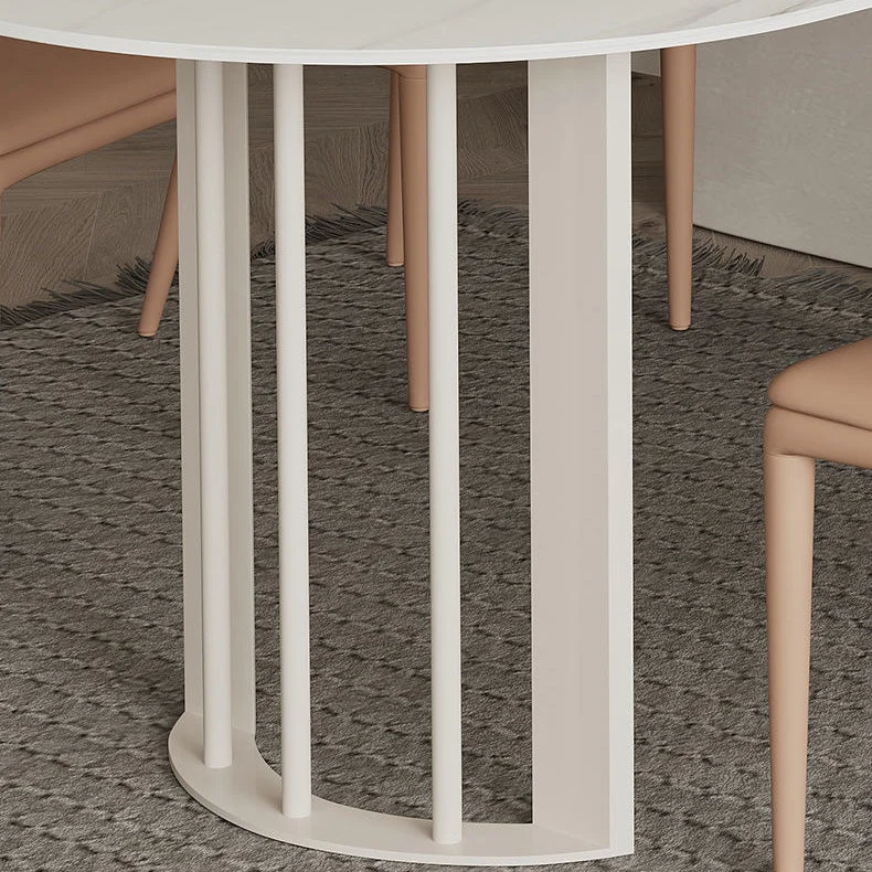 Tavolo da pranzo moderno Tavolo pietra sinterizzata con gambe metallo per uso domestico Clearhalo