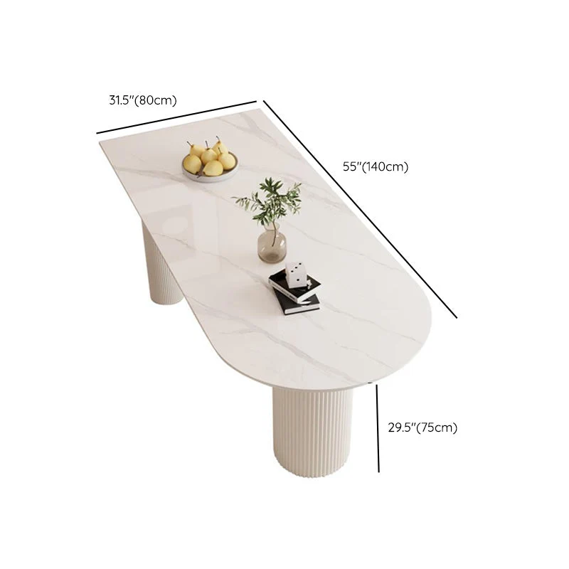 Tavolo da pranzo moderno Tavolo pietra sinterizzata con gambe legno per uso domestico Clearhalo