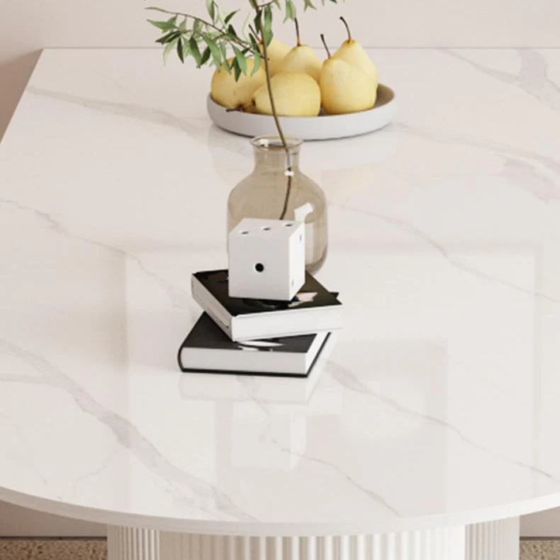 Tavolo da pranzo moderno Tavolo pietra sinterizzata con gambe legno per uso domestico Clearhalo