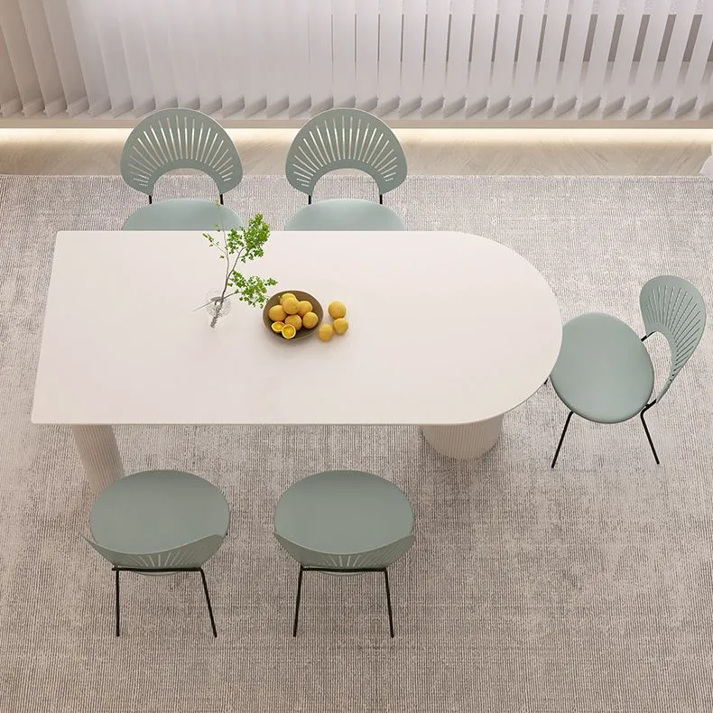 Tavolo da pranzo moderno Tavolo da pranzo con piano pietra con 3 gambe Clearhalo