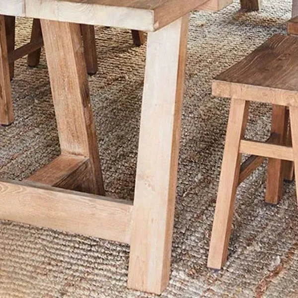 Tavolo da pranzo moderno Tavolo da pranzo rettangolare legno massello senza sedia Clearhalo