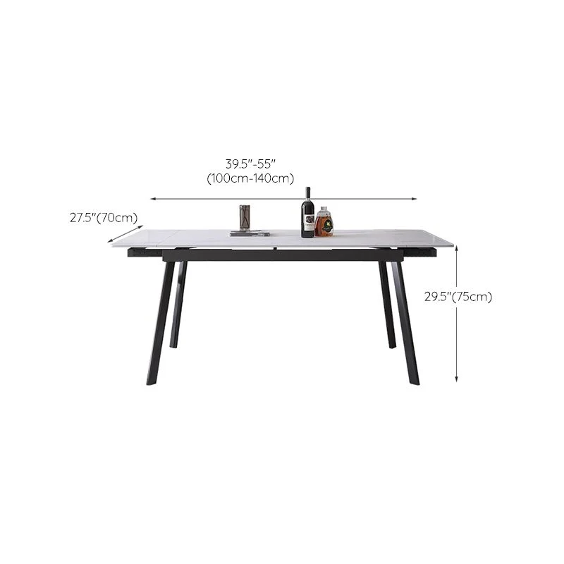 Tavolo da pranzo moderno Tavolo da pranzo rettangolare allungabile per sala da pranzo Clearhalo