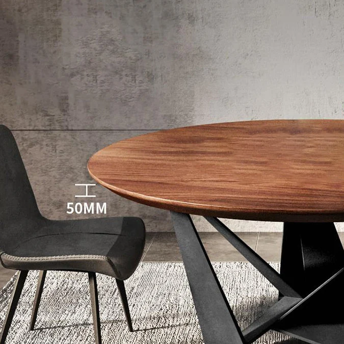 Tavolo da pranzo moderno Tavolo da pranzo rotondo legno massello per la cena cucina domestica Clearhalo