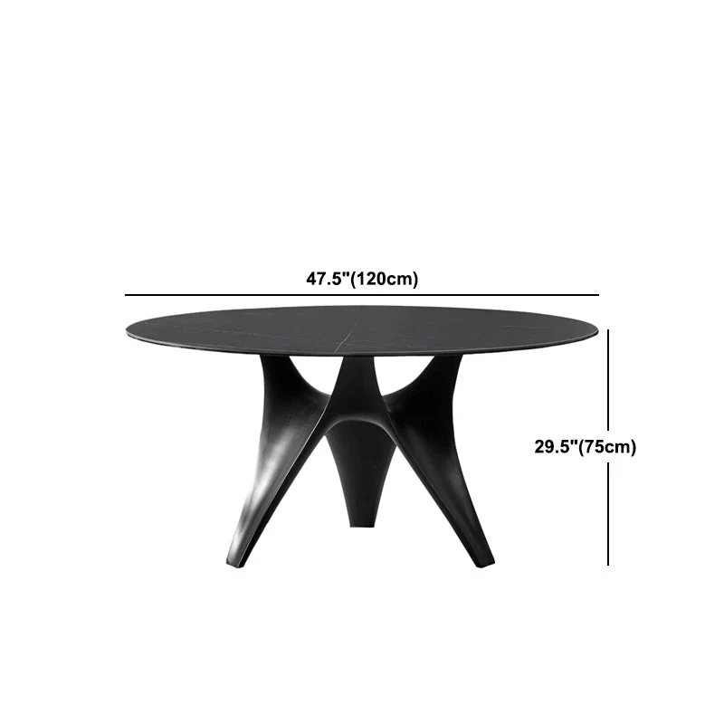 Tavolo da pranzo moderno Tavolo da pranzo rotondo pietra con base treppiede Clearhalo