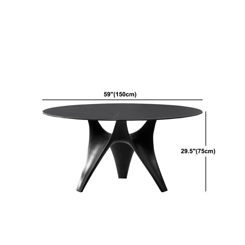 Tavolo da pranzo moderno Tavolo da pranzo rotondo pietra con base treppiede Clearhalo