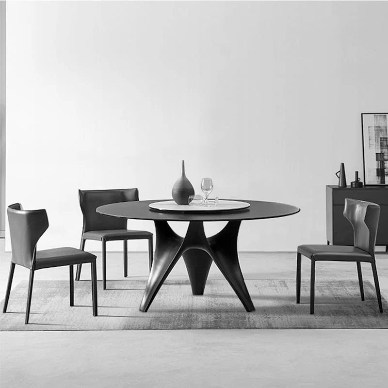 Tavolo da pranzo moderno Tavolo da pranzo rotondo pietra con base treppiede Clearhalo