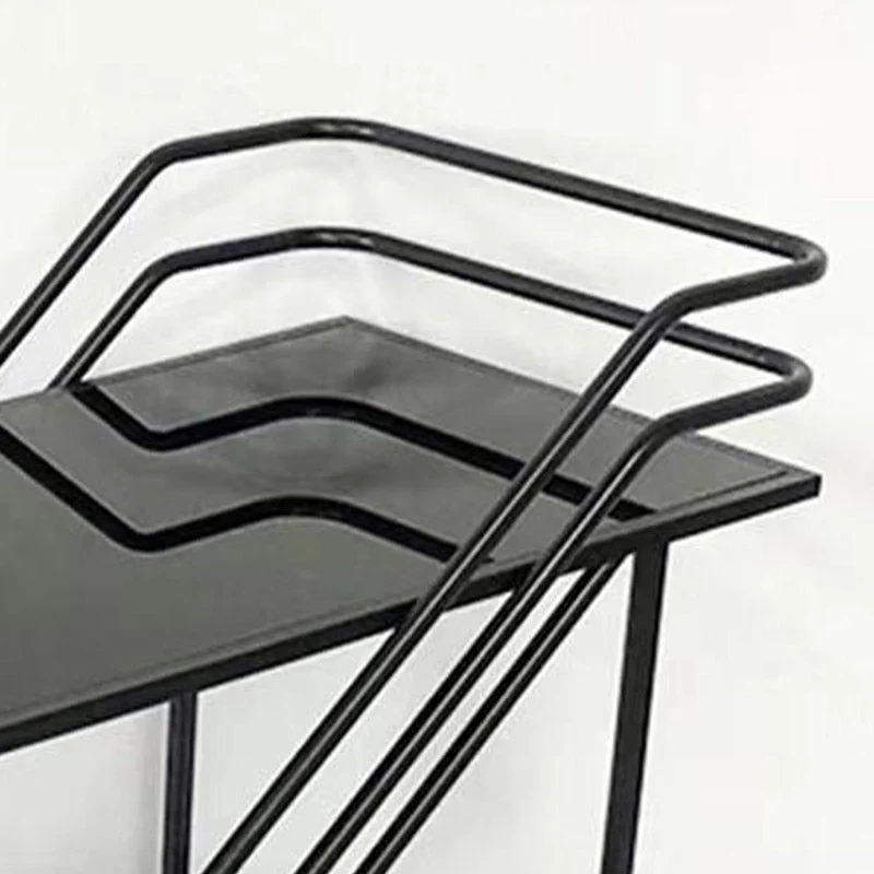 Tavolo da pranzo moderno vetro con carrello da cucina aperto Clearhalo