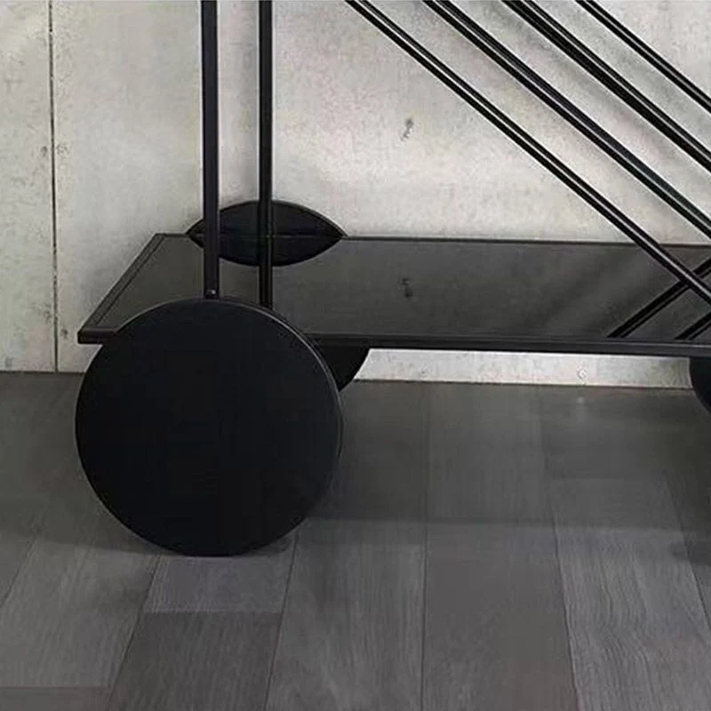 Tavolo da pranzo moderno vetro con carrello da cucina aperto Clearhalo
