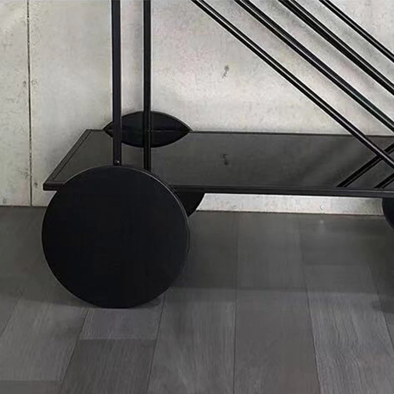 Tavolo da pranzo moderno vetro con carrello da cucina aperto Clearhalo