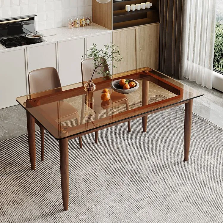 Tavolo da pranzo moderno vetro Tavolo da pranzo legno massello per sala da pranzo Clearhalo