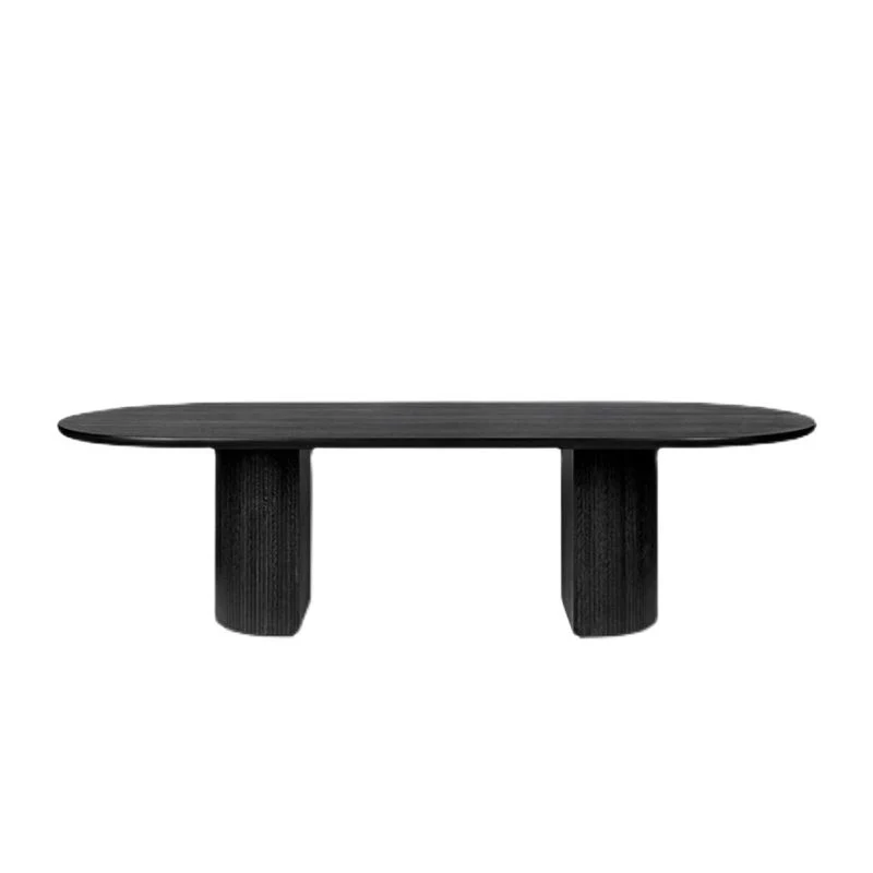 Tavolo da pranzo nero Tavolo da pranzo stile moderno per la cena cucina domestica Clearhalo
