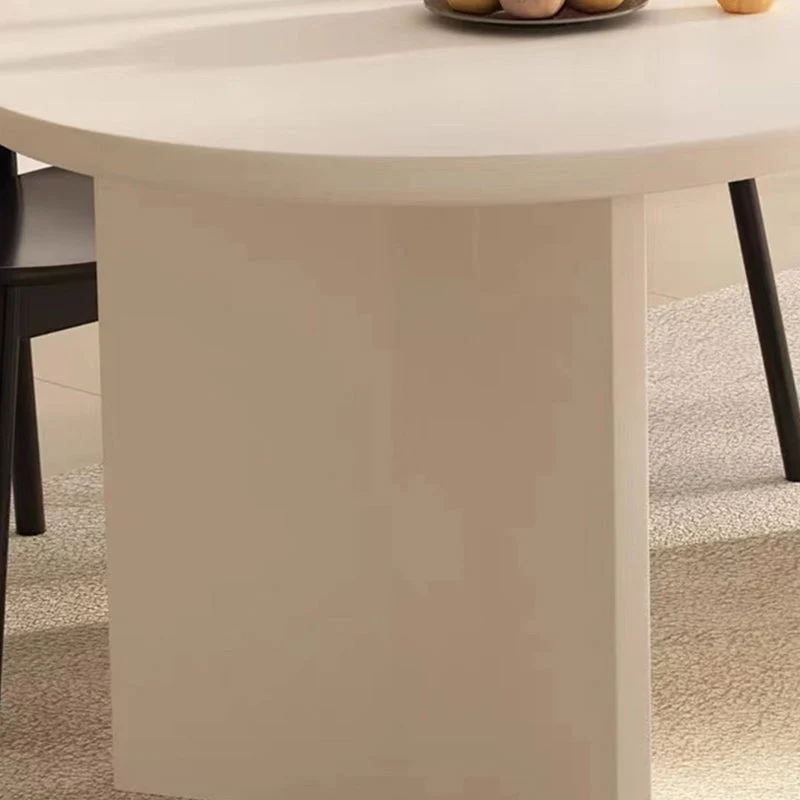 Tavolo da pranzo ovale legno massello bianco con doppio piedistallo Clearhalo
