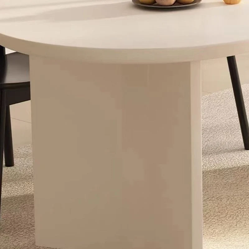 Tavolo da pranzo ovale legno massello bianco con doppio piedistallo Clearhalo